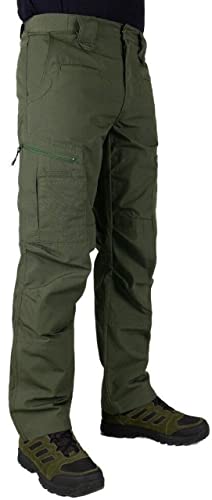 LA Police Gear Atlas Taktische Cargohose für Herren, leichte Stretch-Taktische Hose für Herren, strapazierfähige Ripstop-Arbeitshose, OD, grün, 30W / 32L von LA Police Gear