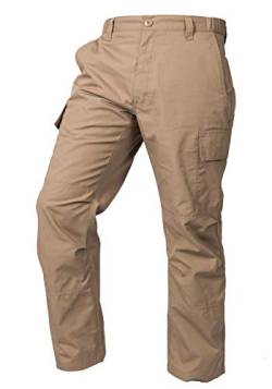 LA Police Gear Herren Core Cargo leichte taktische Hose, strapazierfähige Ripstop-Cargohose für Herren, Stretch-Bund CCW Hose, Coyote Braun, 34W / 36L von LA Police Gear