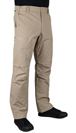 LA Police Gear Herren Core Stealth Hose, wasserabweisend, elastischer Bund, taktische Hose, 6 Taschen Cargohose, khaki, 36W / 36L von LA Police Gear