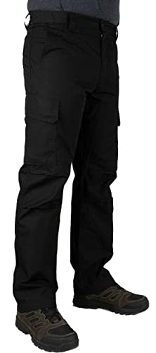 LA Police Gear Herren Urban Ops Tactical Pants, Leichte Cargohose für Herren, Wasser/Fleckenresistent, Durable Ripstop Pants, Schwarz, 34W / 36L von LA Police Gear