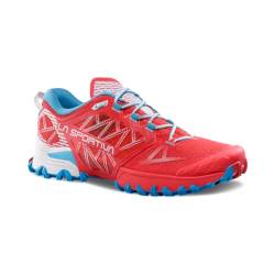 Bushido III Woman, La Sportiva Mountain Running® Schuh Low Cut, Größe:6.5 UK / 40, Farbe:402602 Hibiscus/Malibu Blue von LA SPORTIVA