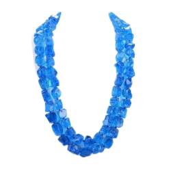 LABDIP Mode-Accessoires Schmuck 17 x 19 mm natürliche blaue Nugget raue Glasquarz-Halskette for Frauen erfüllen von LABDIP