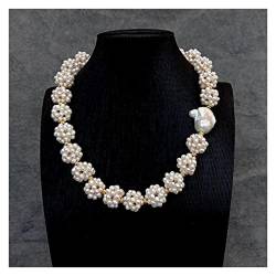 LABDIP Mode-Accessoires Weiße Süßwasser-Zuchtperlen Ball Handgemachte Keshi-Perlen-Halsketten-Schmuck von LABDIP
