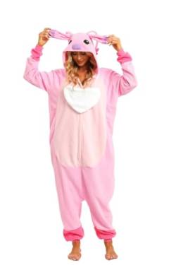 LABULA Tieroutfit Cosplay Jumpsuit Pyjamas Unisex Erwachsene Tierkostüme,Stitch-rosa,L von LABULA