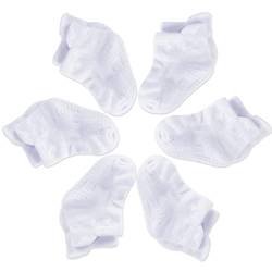 LACOFIA 6 Paare Baby Jungen Mädchen Rutschfeste Söckchen Set Kleinkind Atmungsaktiv Baumwolle Boden Socken mit Griffen Weiß 1-3 Jahre von LACOFIA