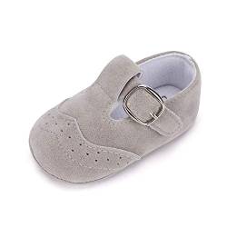 LACOFIA Baby Jungen Mädchen Klettverschluss Sneaker Kleinkind rutschfeste Lauflernschuhe Grau 12-18 Monate von LACOFIA
