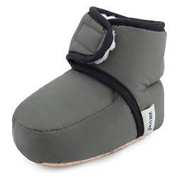 LACOFIA Baby Jungen Mädchen Rutschfest Weiche Sohle Hausschuhe Stiefel Kleinkind Winter Warm Schuhe Grau 6-12 Monate von LACOFIA