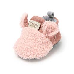 LACOFIA Baby Jungen Mädchen Warme Winterschuhe Kleinkind rutschfest Weiche Sohle Krabbelschuhe Rosa 12-18 Monate von LACOFIA