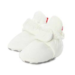 LACOFIA Baby Jungen Mädchen Winter Krabbelschuhe Baby rutschfest Weiche Sohle Slipper Stiefel Weiß 0-6 Monate von LACOFIA