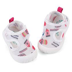 LACOFIA Baby Lauflernschuhe Mädchen Erste Babyschuhe Kleinkind Mesh Sneaker rutschfeste Atmungsaktive Turnschuhe Rosa 17(Etikett 15) von LACOFIA