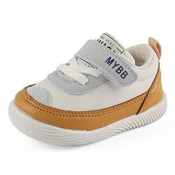 LACOFIA Baby Lauflernschuhe Mädchen Jungen Krabbelschuhe Baby Erste Sneaker mit rutschfeste Gummisohle Gelb 19(Etikett 17) von LACOFIA