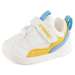 LACOFIA Baby Lauflernschuhe für Mädchen Jungen Erste Babyschuhe rutschfeste Gummisohle Kleinkind Sneaker Weiß 19 EU(Etikett 17) von LACOFIA