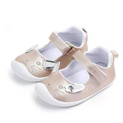 LACOFIA Baby Mädchen Ballerinas Kleinkind Klettverschluss rutschfest Lauflernschuhe Hase Gold 23 von LACOFIA