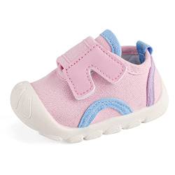 LACOFIA Baby Mädchen Lauflernschuhe Erste Babyschuhe rutschfeste Kleinkind Sneaker Rosa 21(Etikett 18) von LACOFIA