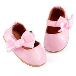 LACOFIA Baby Mädchen Lauflernschuhe Mary Jane Babyschuhe Krabbelschuhe für Baby Mädchen Rosa 6-12 Monate von LACOFIA