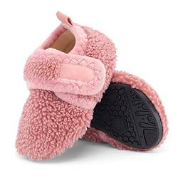 LACOFIA Baby Mädchen Winter Socken Hausschuhe Kleinkind Pantoffel Warm Kinder rutschfeste Slippers Rosa 23/24 von LACOFIA