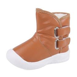 LACOFIA Baby Wasserdicht Winter Schneestiefel Kleinkind Jungen Mädchen rutschfest Gummisohle Stiefel Braun 25/26(Etikett 173) von LACOFIA