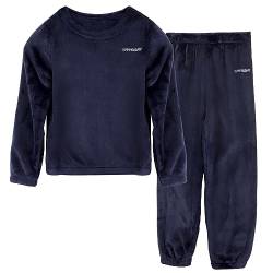 LACOFIA Kleinkind Jungen Winter Schlafanzüge Warme Polar Fleece Pyjama Set Kinder Langarm Hausanzug Nachtwäsche Pjs Mit Lange Oberteile Und Hosen Marineblau 3-4 Jahre/100 von LACOFIA