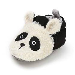 LACOFIA Neugeborenes Baby Jungen Mädchen Warme Winterschuhe Kleinkind rutschfest Weiche Sohle Krabbelschuhe Weiß Panda 3-6 Monate von LACOFIA