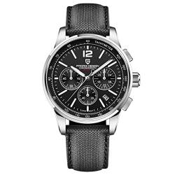 Pagani Design Herrenuhr Chronograph Analog Quarz 100M wasserdicht Edelstahl Uhren für Herren Casual Sport Business Geschenk von LACZ DENTON