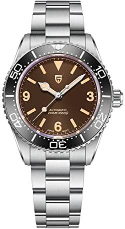 Pagani Design PD1755 Herren Automatik Uhren Herren Mechanische Armbanduhren für Herren,Wasserdicht 200M,40MM Zifferblatt,Japan NH35A (Braun) von LACZ DENTON