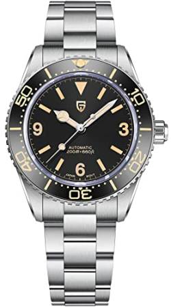 Pagani Design PD1755 Herren Automatik Uhren Herren Mechanische Armbanduhren für Herren,Wasserdicht 200M,40MM Zifferblatt,Japan NH35A (Gelbe Lünette) von LACZ DENTON