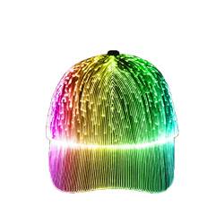 Leuchtende LED-Baseballkappe, 7 Farben, leuchtende Hip-Hop-USB-Lade-Baseballhüte für Weihnachten, Party, Club, Dekorationen, schwarz, Einheitsgröße von LAD