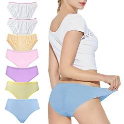 LAEMILIA 7pcs Einwegslips Damen Baumwolle Einwegunterhosen niedrige elastische Taille Einmal Unterwäschen für Krankenhaus Mutterschaft Menstruation Reise Spa 3XL Mehrfarbig von LAEMILIA