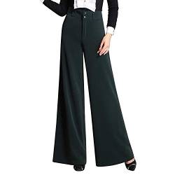 LAEMILIA Damen Hosen Marlenehose Schwarz mit Hohe Bund Einfarbig Stoffhose Elegant Business Anzughosen Classic Partywear von LAEMILIA