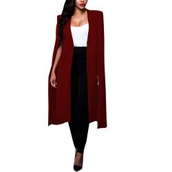 LAEMILIA Damen Jacke Poncho Cape Elegant Lang Geöffnet Knielang Damenmmode Fashion Vintage Umhang Blazer Mantel von LAEMILIA