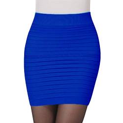 LAEMILIA Damen Nierenwärmer Rock Unterrock Skinny Stretch Einffarbig Elegant Minirock Bandeau T-Shirtverlängerung Multifunktion Einheitgröße Blau von LAEMILIA