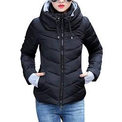 LAEMILIA Damen Steppjacke Winter Jacke Gefüttert, Warm Winterjacke Tailliert Kurz Outwear mit Doppelter Stehkragen Übergangsjacke von LAEMILIA