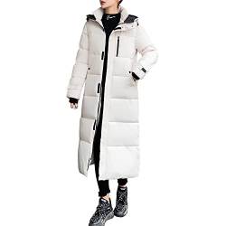 LAEMILIA Damen Winter Jacken Lang Warm Daunenmantel mit Kapuze Verdickt Übergangsjacke Maxi Parka Jacke Langarm Steppjacke Outwear Damenmantel von LAEMILIA