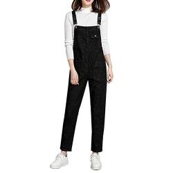 LAEMILIA Latzhose Damen Hose Latzhose Denim Jeansoptik Klasse Vintage Jeans Lang Lässig Baggy Boyfriend Stylisch Overall Jumpsuit von LAEMILIA