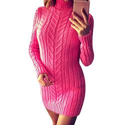 LAEMILIA Pulloverkleider Damen Sexy Kleid Rollkragenpullover Einfarbig Langarm Kleider Minikleid Winter Casual Strickkleid Warm von LAEMILIA