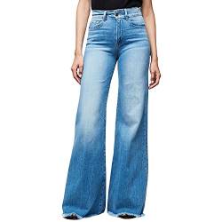 LAEMILIA Schlaghosen Damen Jeans Hosen Stretch Skinny Retro Style Denim Jeanshose Hohe Taille Pants Größe 34 bis 48 von LAEMILIA
