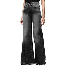 LAEMILIA Schlaghosen Damen Jeans Hosen Stretch Skinny Retro Style Denim Jeanshose Hohe Taille Pants Größe 34 bis 48 von LAEMILIA