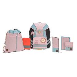 LÄSSIG 7-teiliges Schulranzen Set Kinder/School Set Flexy Unique Rose/Blue/Black von LÄSSIG