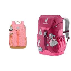 LÄSSIG Adventure Children's Hiking Rucksack for Children from 3 Years Mini Backpack Adv. Outdoor Rosa 3 Jahre, pink & deuter Schmusebär Kinderrucksack (8 L), Ruby-hotpink von LÄSSIG
