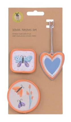 LÄSSIG Anhänger und Patches Set (3 Stk.) mit Druckknopf/School Patches Set Butterfly von LÄSSIG