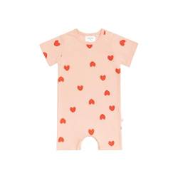LÄSSIG Baby Jumpsuit Einteiler Overall kurz aus Bio-Baumwolle GOTS zertifiziert/Playsuit Heart peach rose, Größe 74/80, Alter 7-12 Monate von LÄSSIG