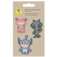 LÄSSIG Textil Sticker-Set 3tlg Monster von LÄSSIG