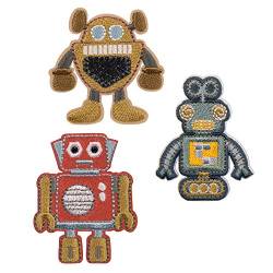 LÄSSIG Textilsticker selbstklebend/Textile Woven Sticker Robots von LÄSSIG