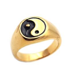 LAFATINA Biker Yin und Yang Herren Damen Ringe Edelstahl Tai Chi Symbol Hochzeit Männliche Ringe von LAFATINA