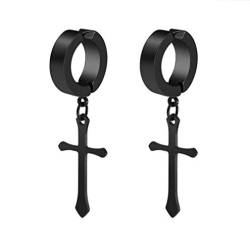 Non-Piercing Clip-On-Ohrringe Herren Damen Kreuz Baumel Creolen Ohrclips Ohrringe Set Clips Ohne Ohrloch Ostern Weihnachten von LAFATINA