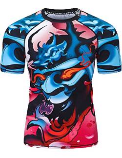 LAFROI Herren Kurzarm Kompressionsshirt UPF 50+ Rash Guard-CLY08D (Vengeance,XXXL) von LAFROI