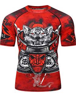 LAFROI Herren Kurzarm Kompressionsshirt UPF 50+ Rash Guard-CLY08D (Warrior,LG) von LAFROI