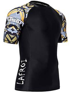 LAFROI Herren Kurzarm UPF 50+ Kompressionsshirt Rash Guard-CLY02D (Armour,LG) von LAFROI