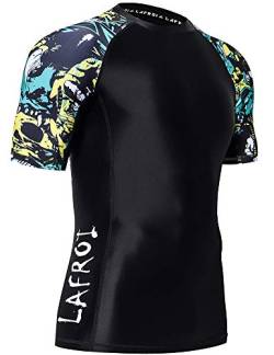 LAFROI Herren Kurzarm UPF 50+ Kompressionsshirt Rash Guard-CLY02D (Fierce,XL) von LAFROI