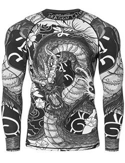 LAFROI Herren Langarm UPF 50+ Kompressionsshirt Rash Guard-CLY08C (Dragon,SM) von LAFROI